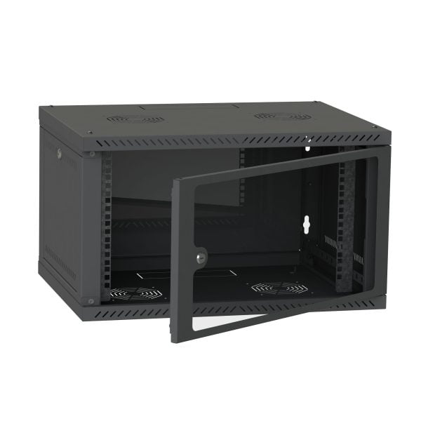 6U Wall Mount Server Cabinet 600 Wide 350 Deep Glass Door