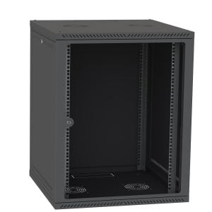22 HE Serverschrank, Wandgehäuse, mit Glastür, Tiefe 450mm