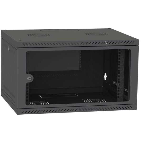 6U Wall Mount Server Cabinet 600 Wide 350 Deep Glass Door