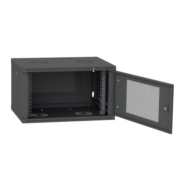4 HE Serverschrank, Wandgehäuse, mit Perforation, Tiefe 350mm