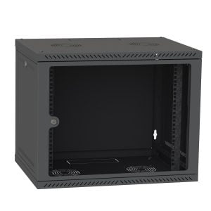 12 HE Serverschrank, Wandgehäuse, mit Glastür, Tiefe 450mm